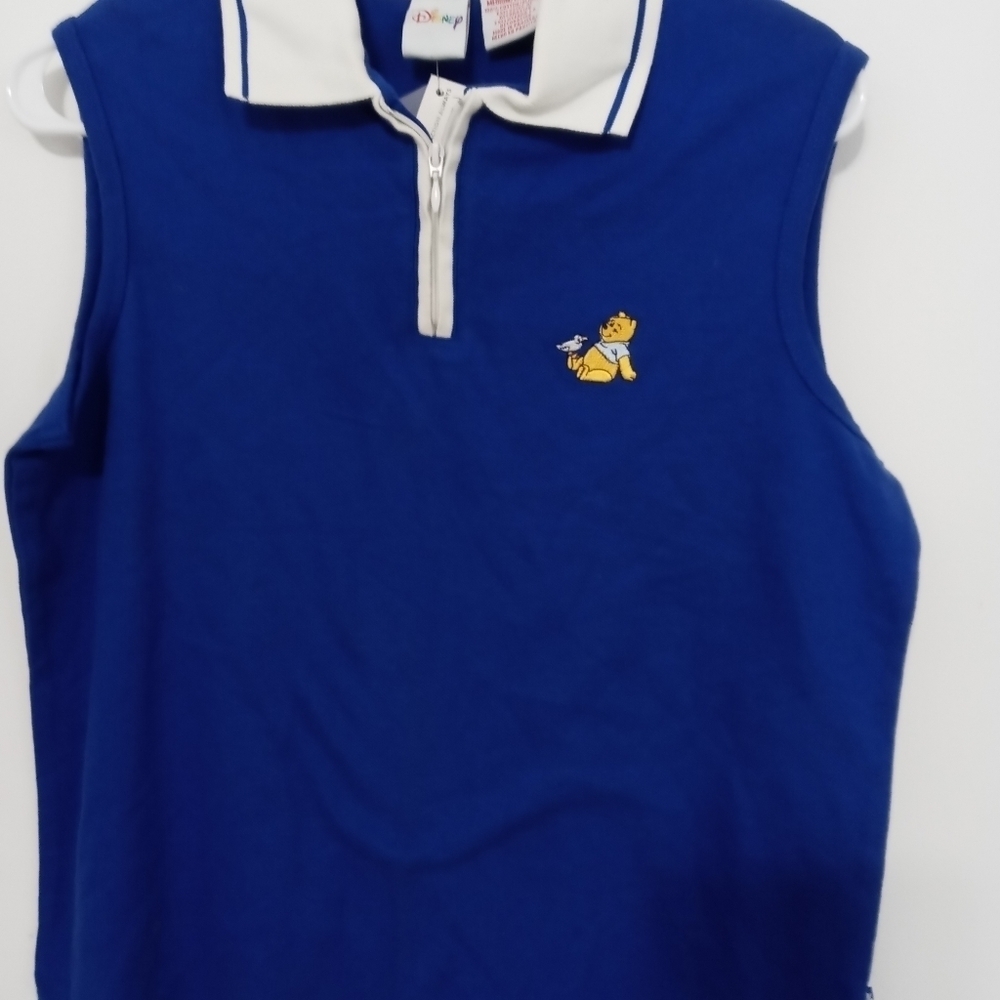 Disney Aloha 1/4 Zip Sleeveless Collared Winnie the Pooh Shirt